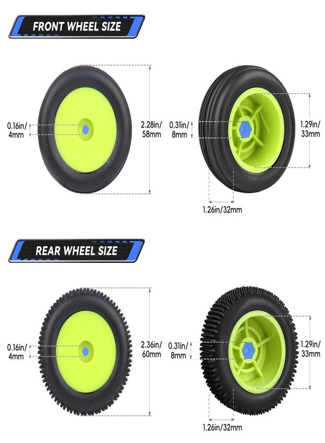 AllinRC Preglued 1/18 Off-Road Wheels and Tires 8mm Hex for Losi Mini-T 2.0 Brushless Stadium Truck High Traction - Image 2